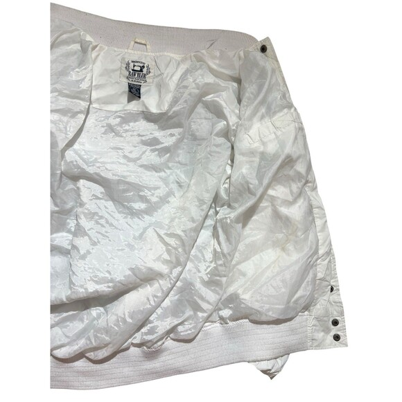 Raw blue Y2k satin bomber jacket embroidered Sz XL - Picture 13 of 16